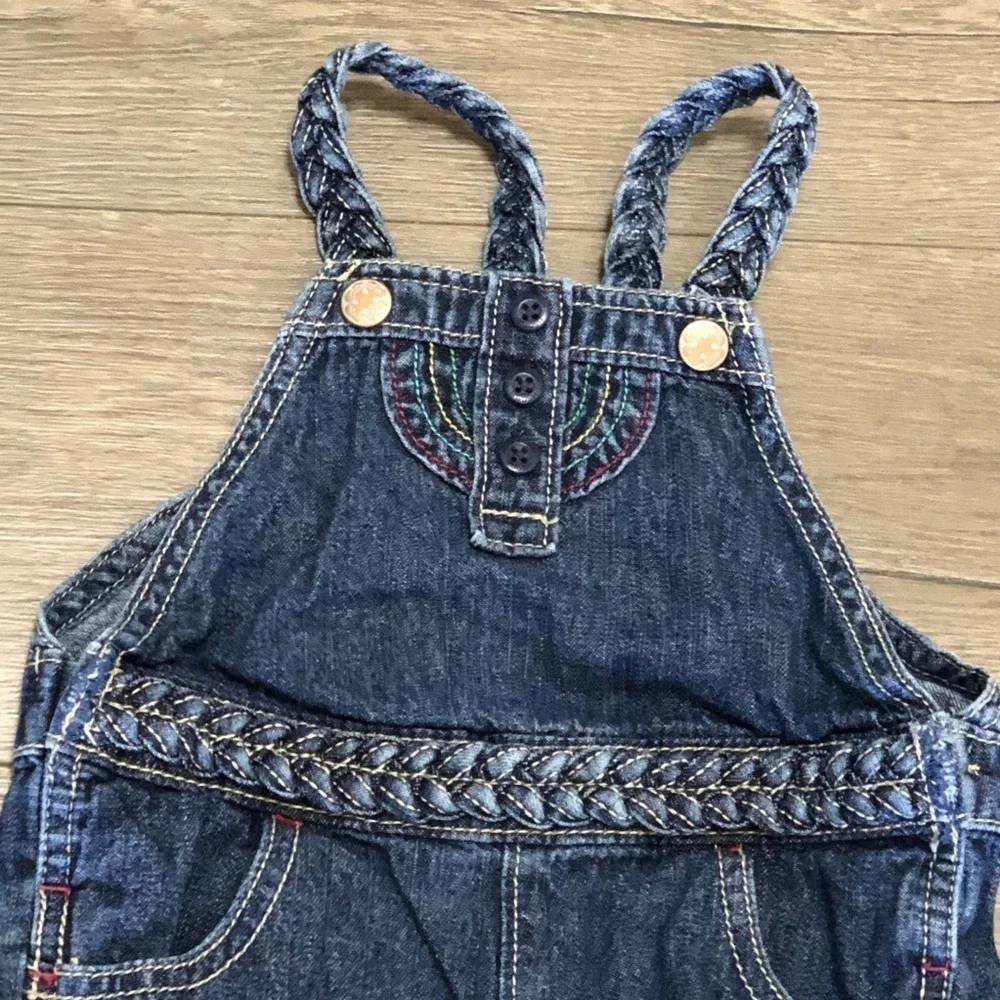 Vintage Denim Dark Wash Bubble Oshkosh Romper